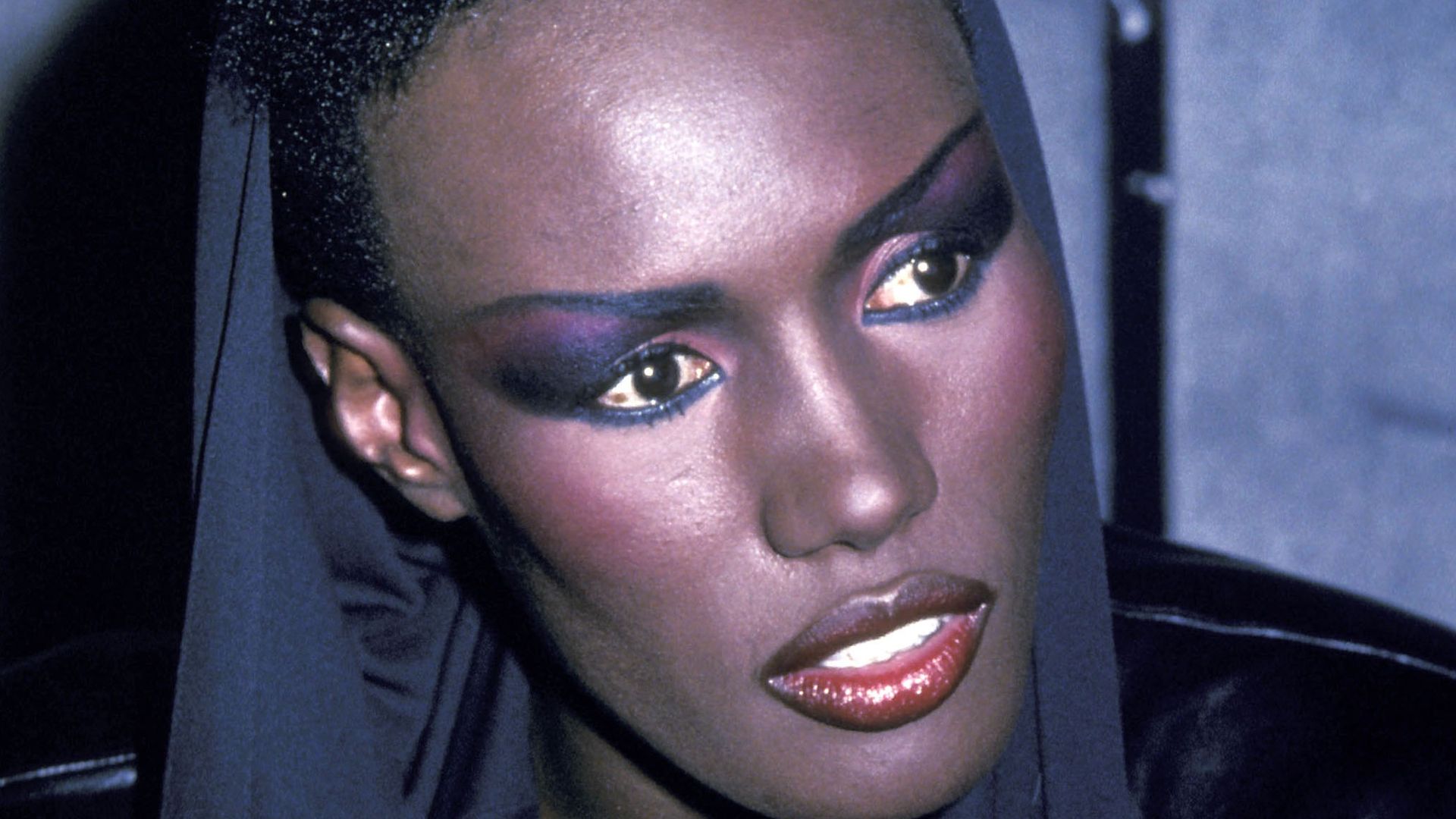 Grace Jones with short hair throwback 