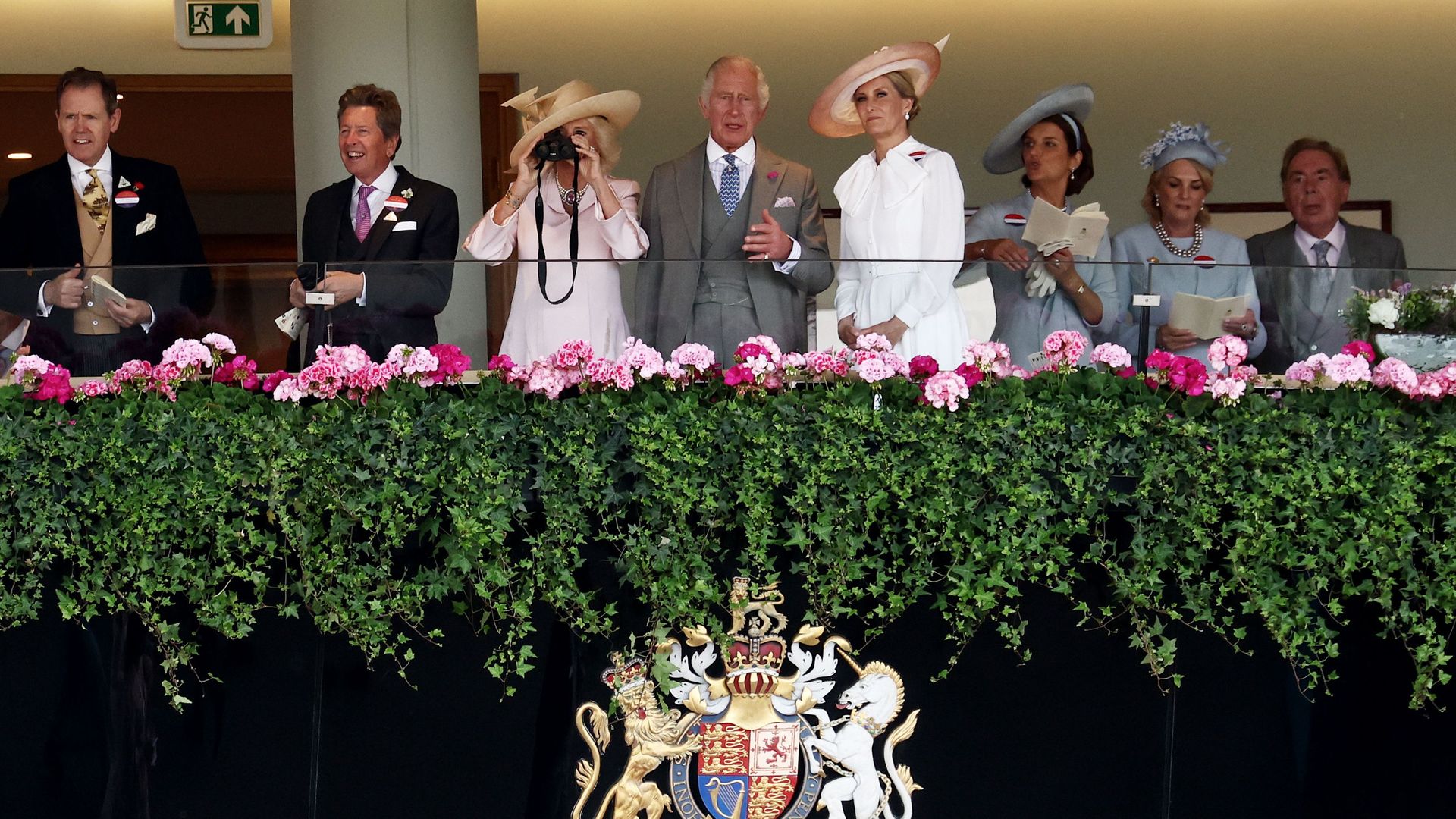 The royal family in the royal box at Royal Ascot