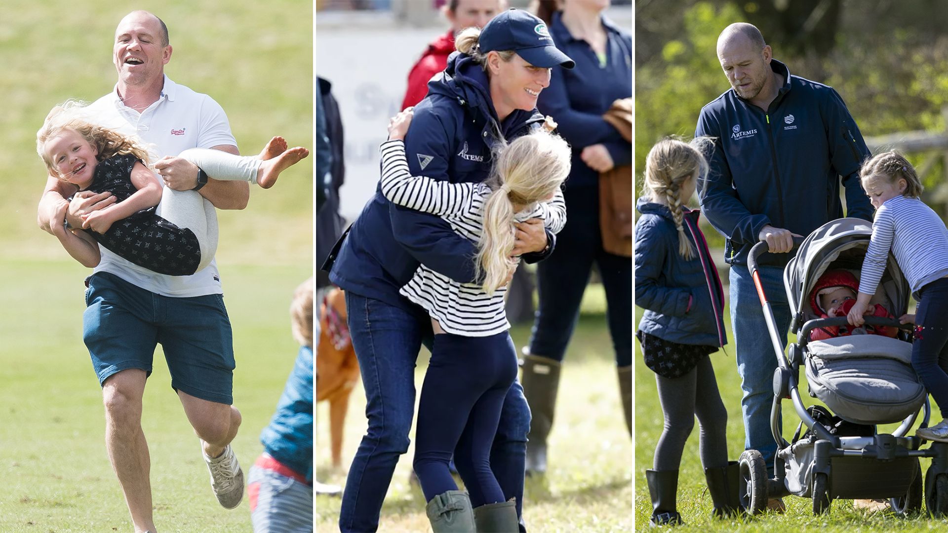Zara and Mike Tindall with their nieces Savannah and Isla Phillips