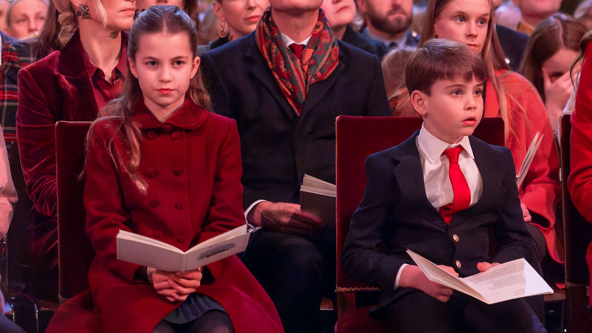 Princess Charlotte and Prince Louis can’t contain their giggles at mum Kate’s Christmas show