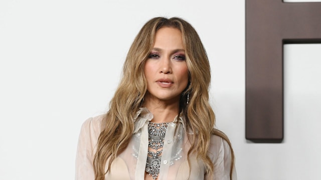 Jennifer Lopez at the Ralph Lauren Spring 2024 Ready To Wear Fashion Show at the Brooklyn Navy Yard on September 8, 2023 in Brooklyn, New York. (Photo by Gilbert Flores/WWD via Getty Images)