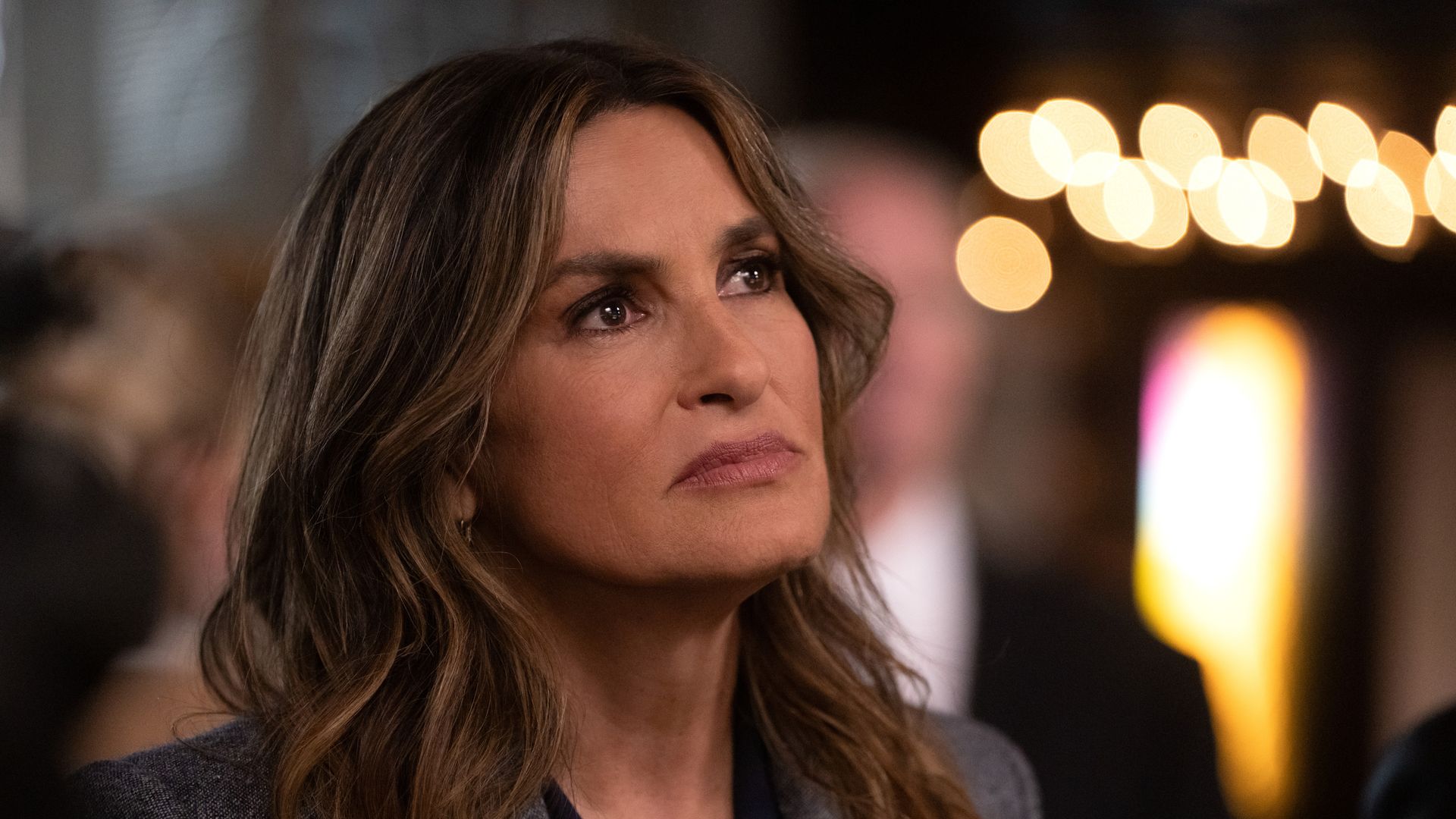 Mariska Hargitay as Capt. Olivia Benson on seaosn 27 of Law & Order: SVU, 2025