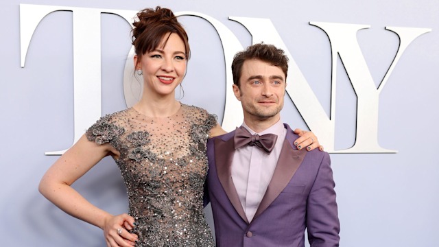 Erin Darke and Daniel Radcliffe attend The 77th Annual Tony Awards at David H. Koch Theater at Lincoln Center on June 16, 2024 in New York City