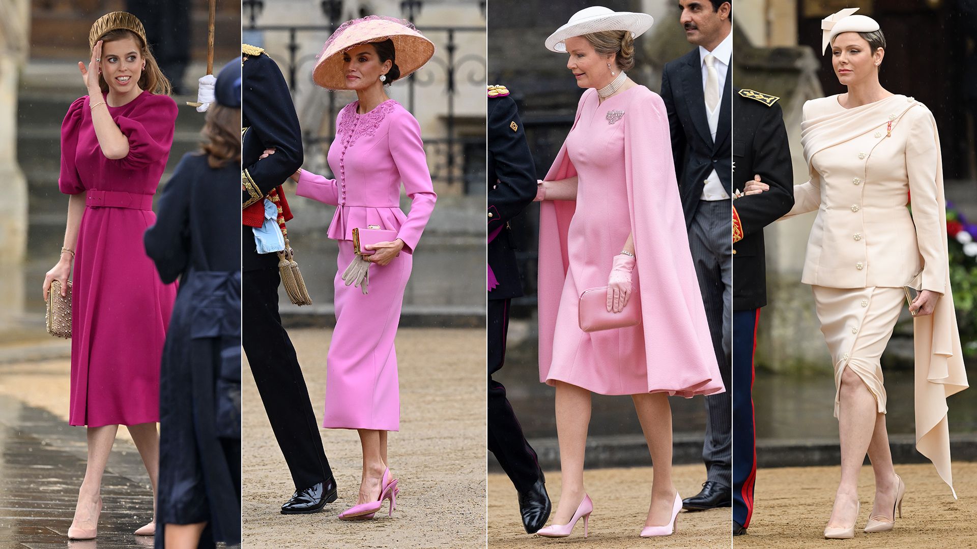 Queen Letizia Appeared At King Charles III's Coronation in a Chic Pink  Ensemble