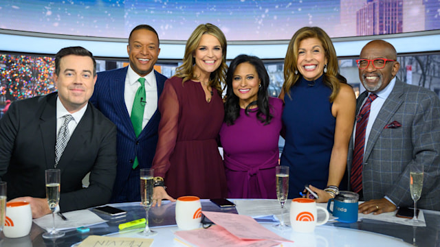 Carson Daly, Craig Melvin, Savannah Guthrie, Hoda Kotb, Al Roker and Kristen Welker on Today