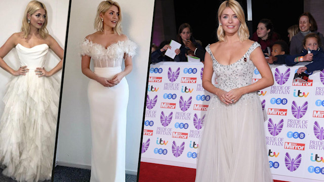 Holly Willoughby in bridal white dresses