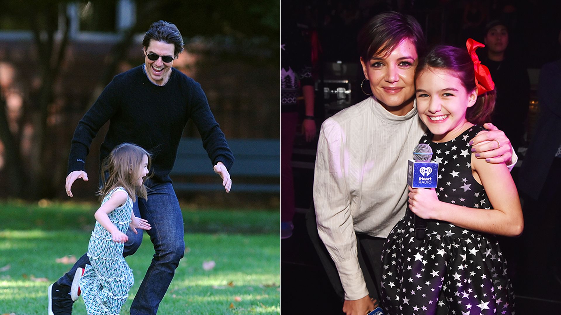Suri Cruise with her parents Tom Cruise and Katie Holmes