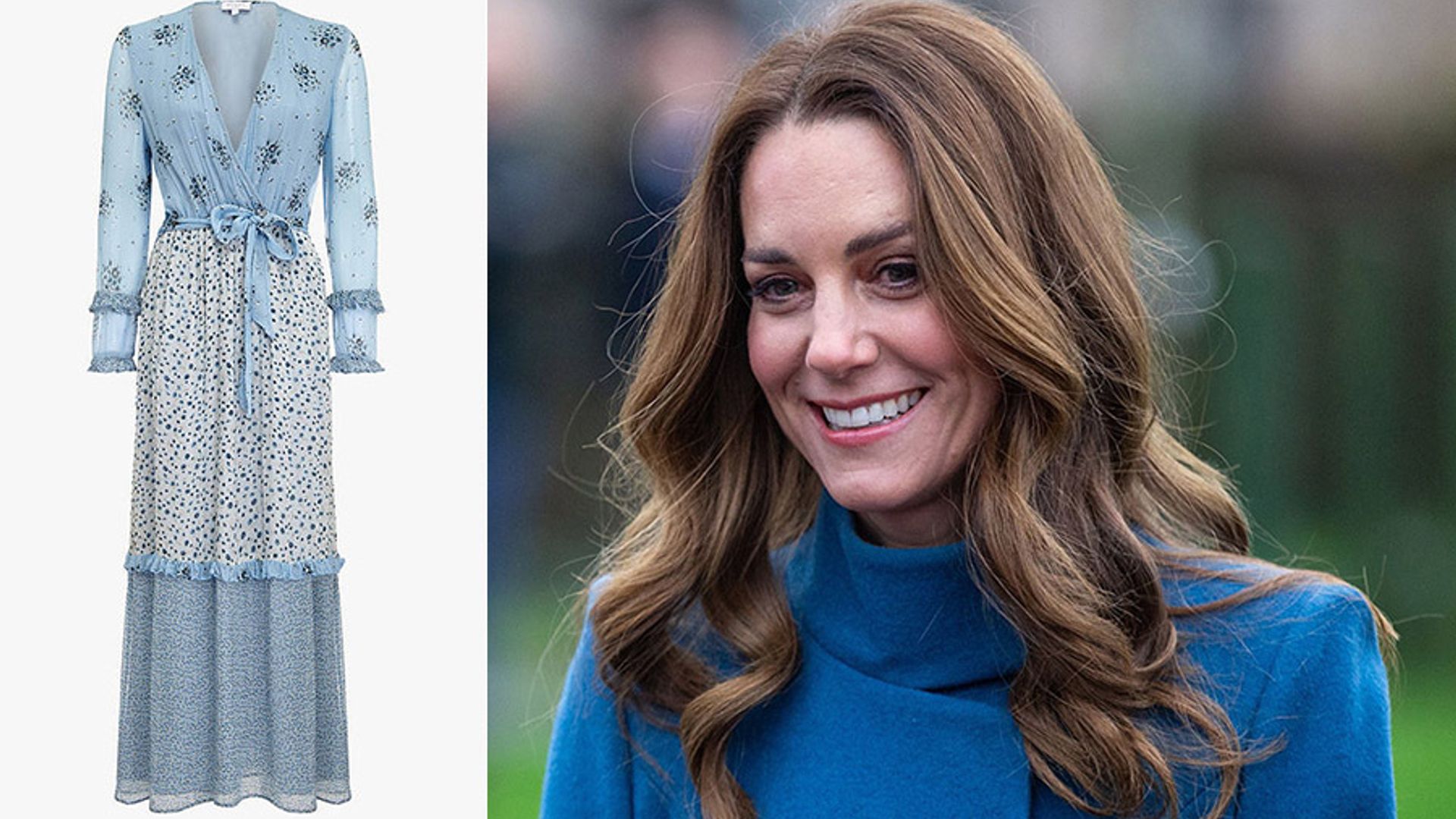 Kate Middleton wears beautiful blue Ghost dress in her and Prince ...