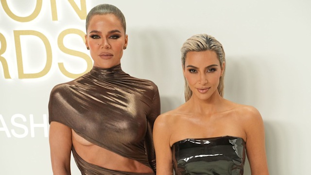 Khloe Kardashian and Kim Kardashian attend 2022 CFDA Fashion Awards  on November 7, 2022 at Cipriani South Street in New York City