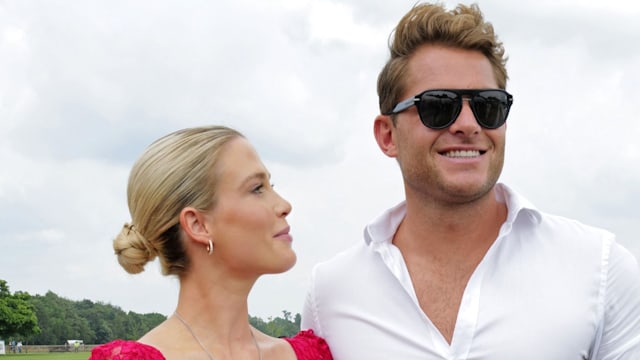 Lady Amelia Spencer in red and Greg Mallett at polo