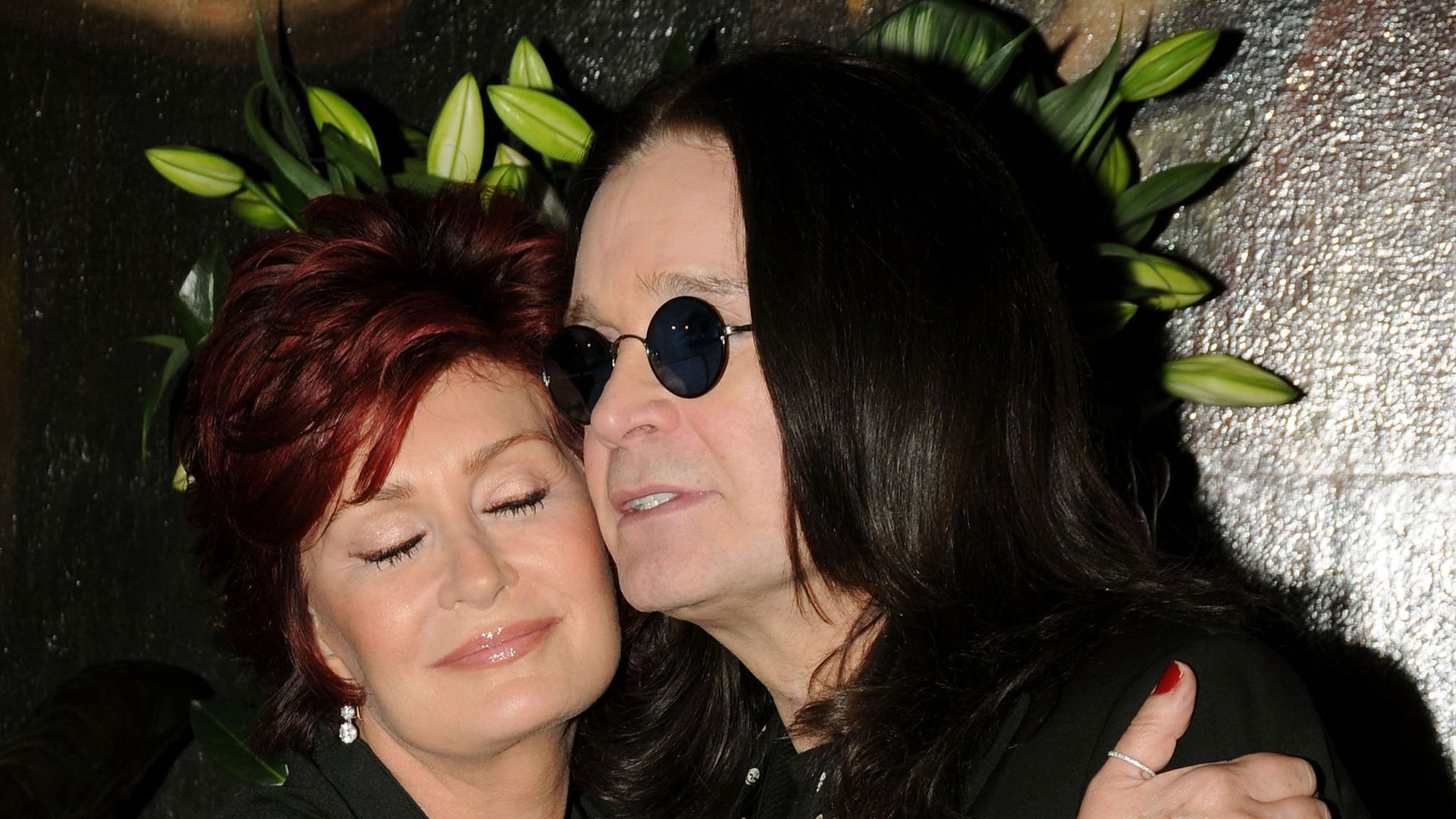 Sharon Osbourne and Ozzy Osbourne at the preview of Sharon Osbourne and Ozzy Osbourne's auction of furnishings, art and memorabilia held at the Gibson Guitar Showroom in Beverly Hills, California on November 26, 2007. (Photo by Mark Sullivan/WireImage)