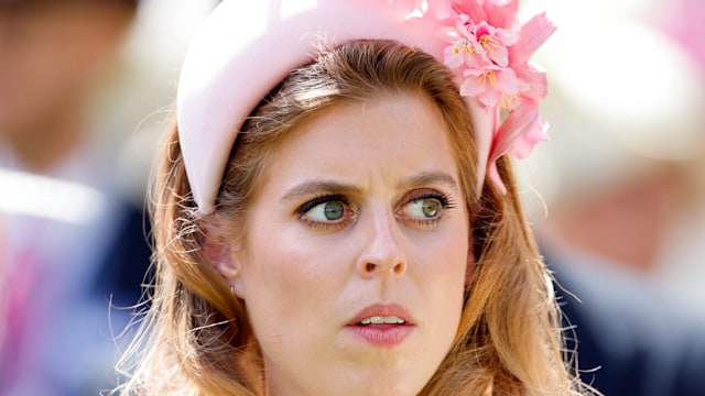 Princess Beatrice in a pink floral dress at Ascot