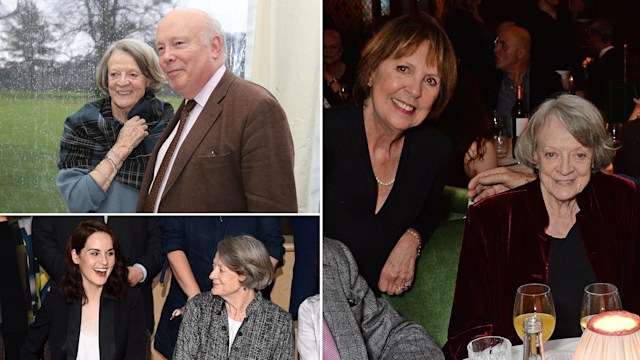 Maggie Smith with Julian Fellowes, Penelope wilton, michelle dockery