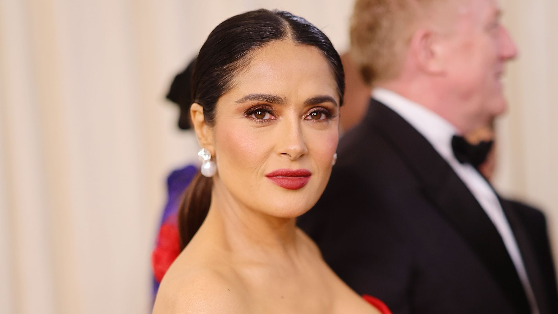 Salma Hayek Pinault attends The 2023 Met Gala Celebrating "Karl Lagerfeld: A Line Of Beauty" at The Metropolitan Museum of Art on May 01, 2023 in New York City.