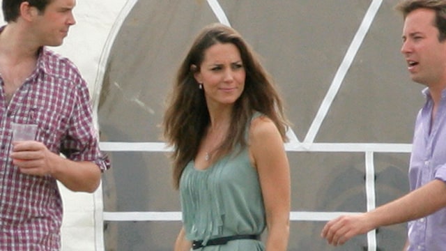 Princess Kate walking in a floaty mini dress