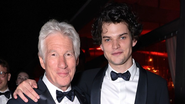 Richard Gere and Homer James Jigme Gere attend the "Oh, Canada" after-party, presented by Veuve Clicquot, at Lucia Cannes by Nikki Beach Hospitality Group, on May 17, 2024 in Cannes, France.