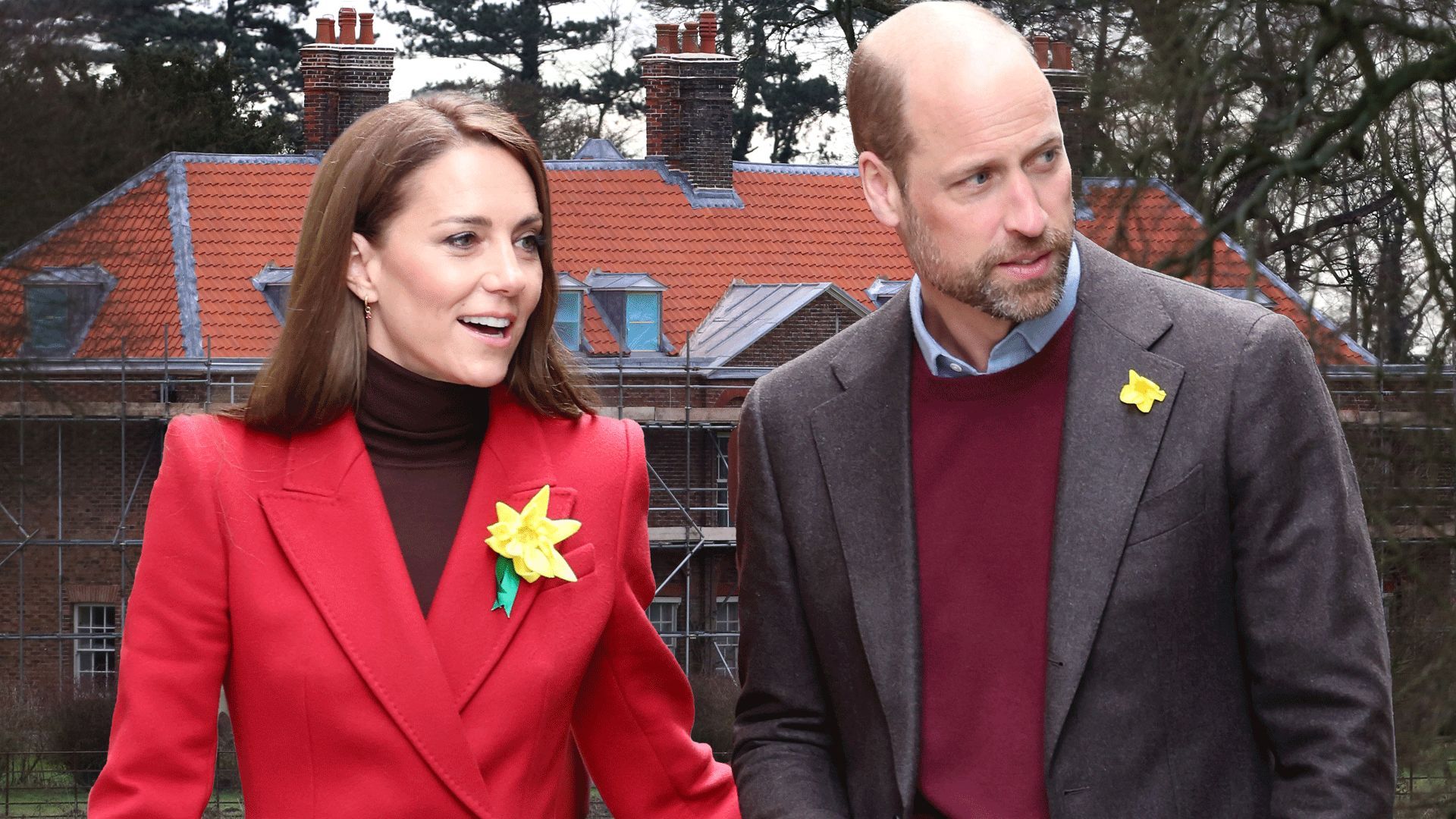 Prince William and Princess Kate over image of anmer hall