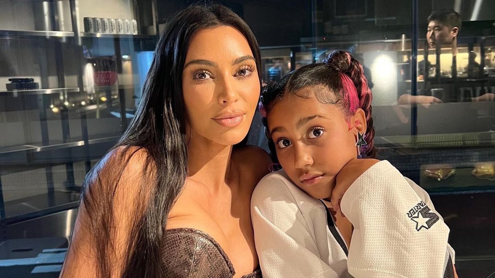 Kim Kardashian and daughter North West 