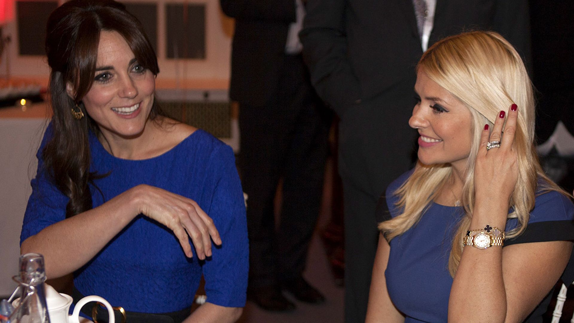 kate middleton and holly willoughby wearing blue dress