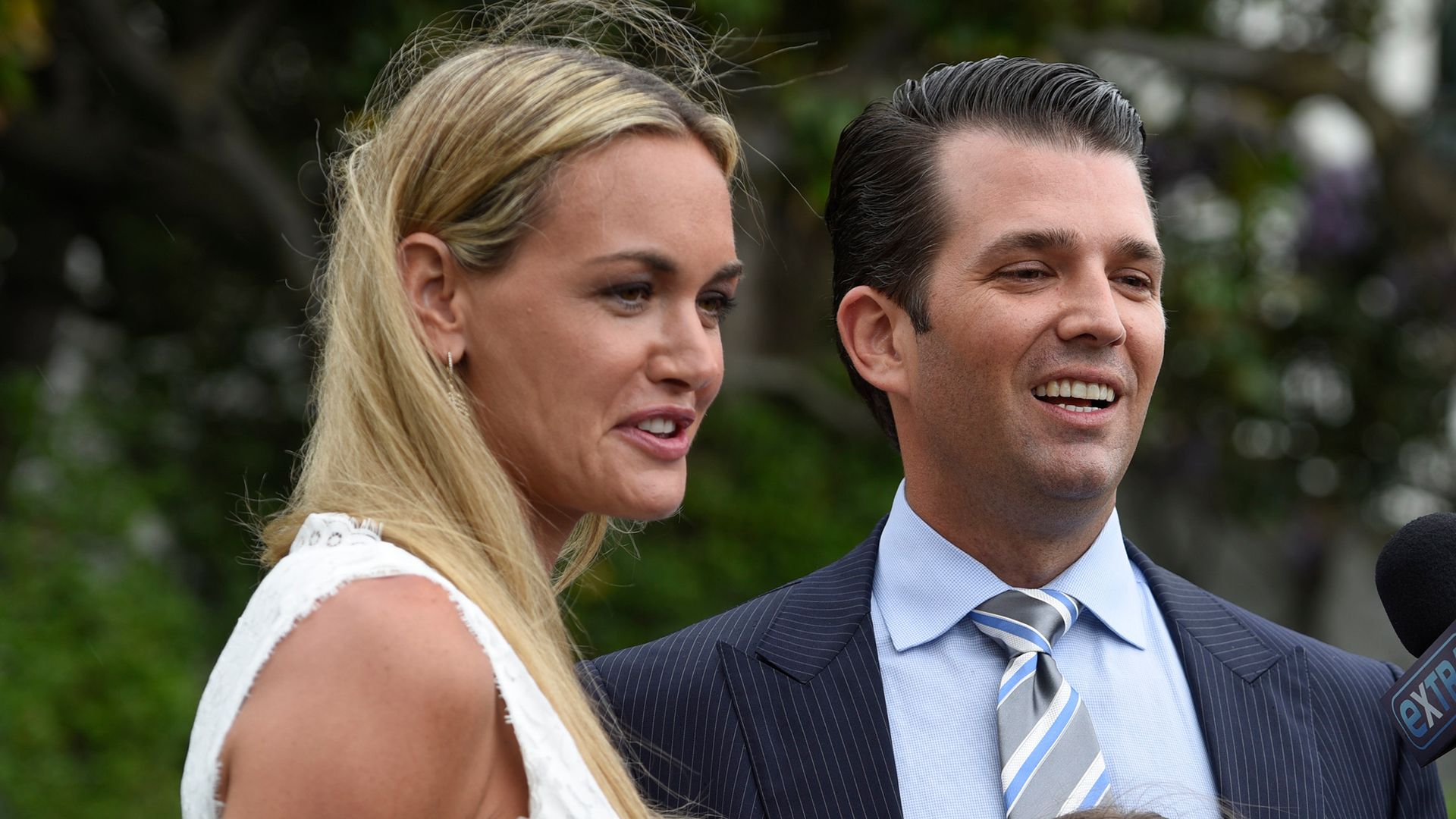 Vanessa Trump, Donald Trump, Jr., and daughter Kai attend the 139th White House Easter Egg Roll 