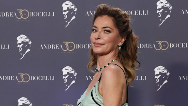Shania Twain attends the "Andrea Bocelli 30: The Celebration", Andrea Bocelli celebrates his 30th anniversary in music with three star-studded concerts at Teatro Del Silenzio on July 19, 2024 in Lajatico, Italy