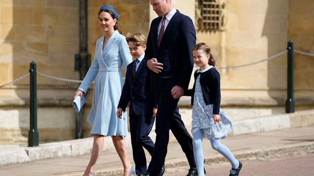 Prince and Princess of Wales attend Easter Sunday service with Prince George and Princess Charlotte, 2022