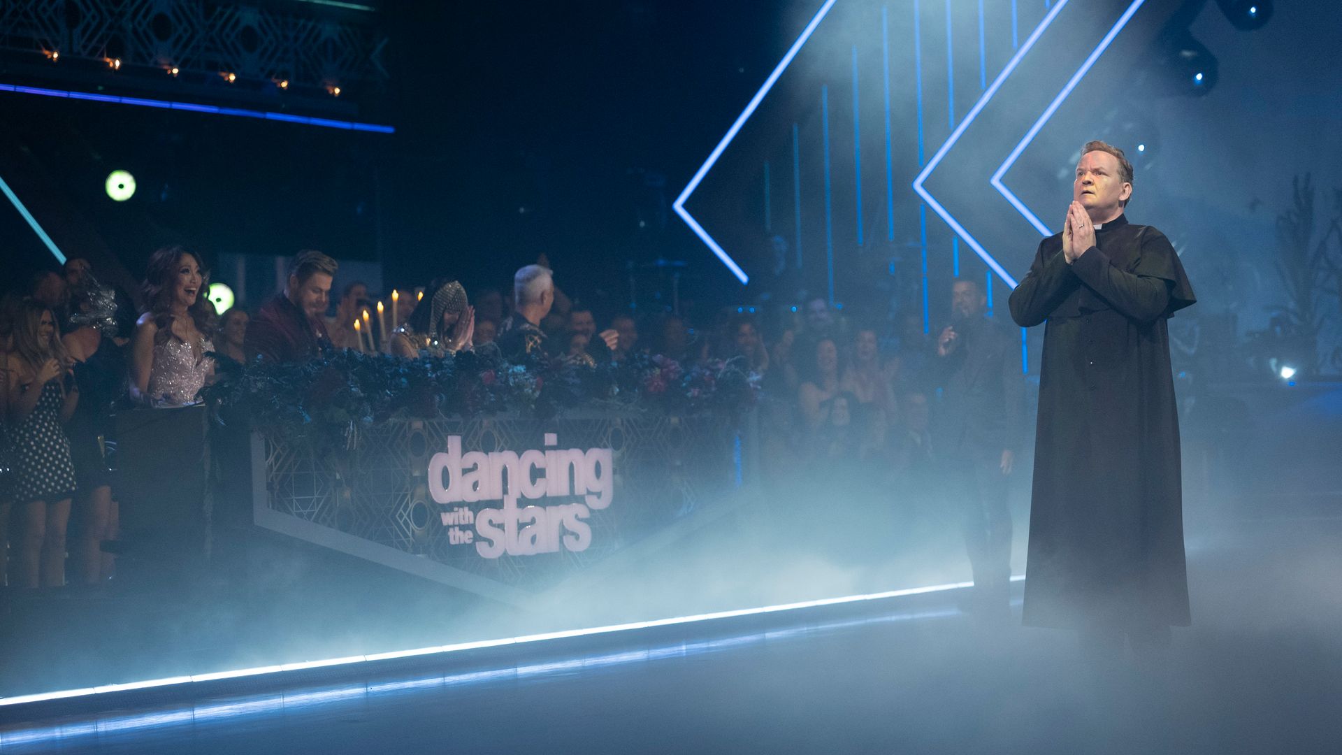 Andy Richter plays a priest in a chilling Halloween Night DWTS performance