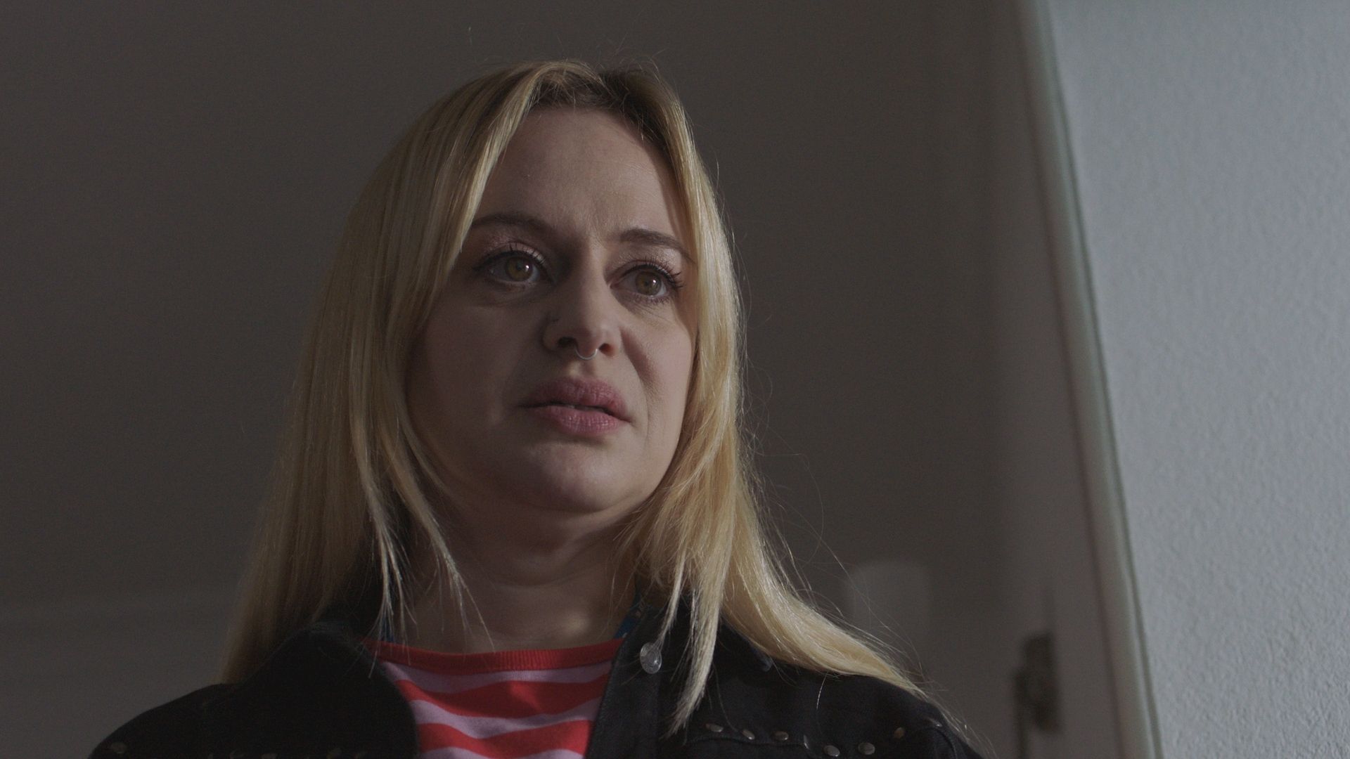 Sammy T. Dobson in Casualty looking sad