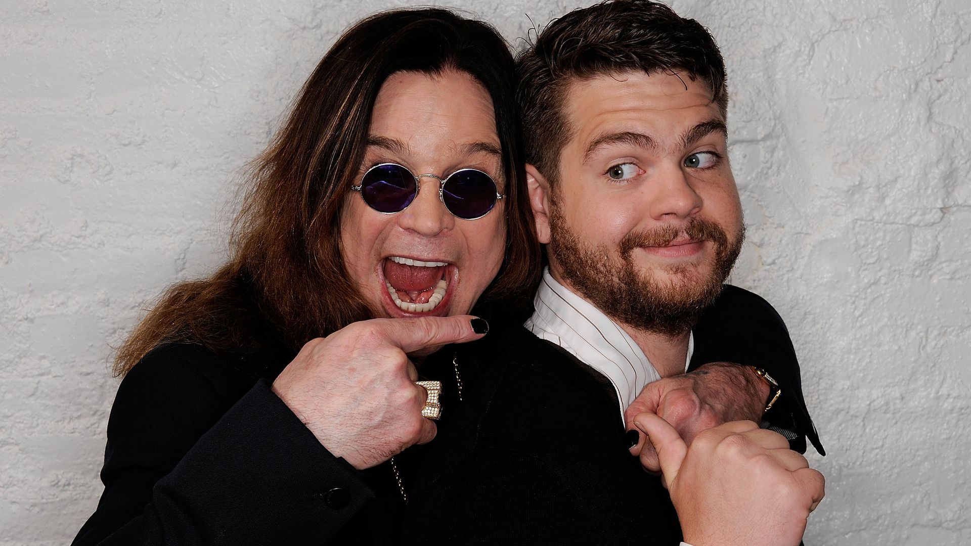 NEW YORK, NY - APRIL 25:  (L-R) Ozzy Osbourne and son, producer Jack Osbourne visit the Tribeca Film Festival 2011 portrait studio on April 25, 2011 in New York City.  (Photo by Larry Busacca/Getty Images for Tribeca Film Festival)
