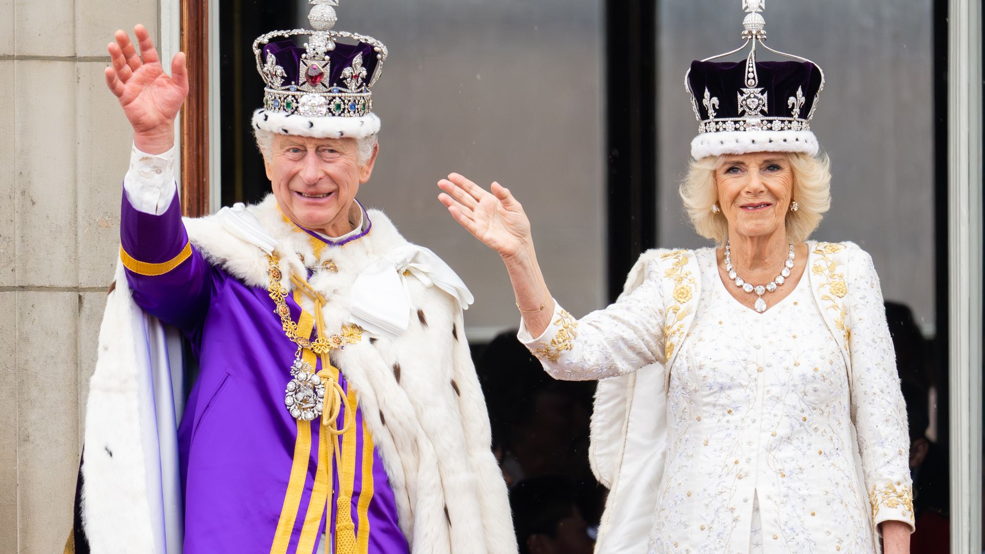 Their Majesties King Charles III And Queen Camilla on Coronation Day