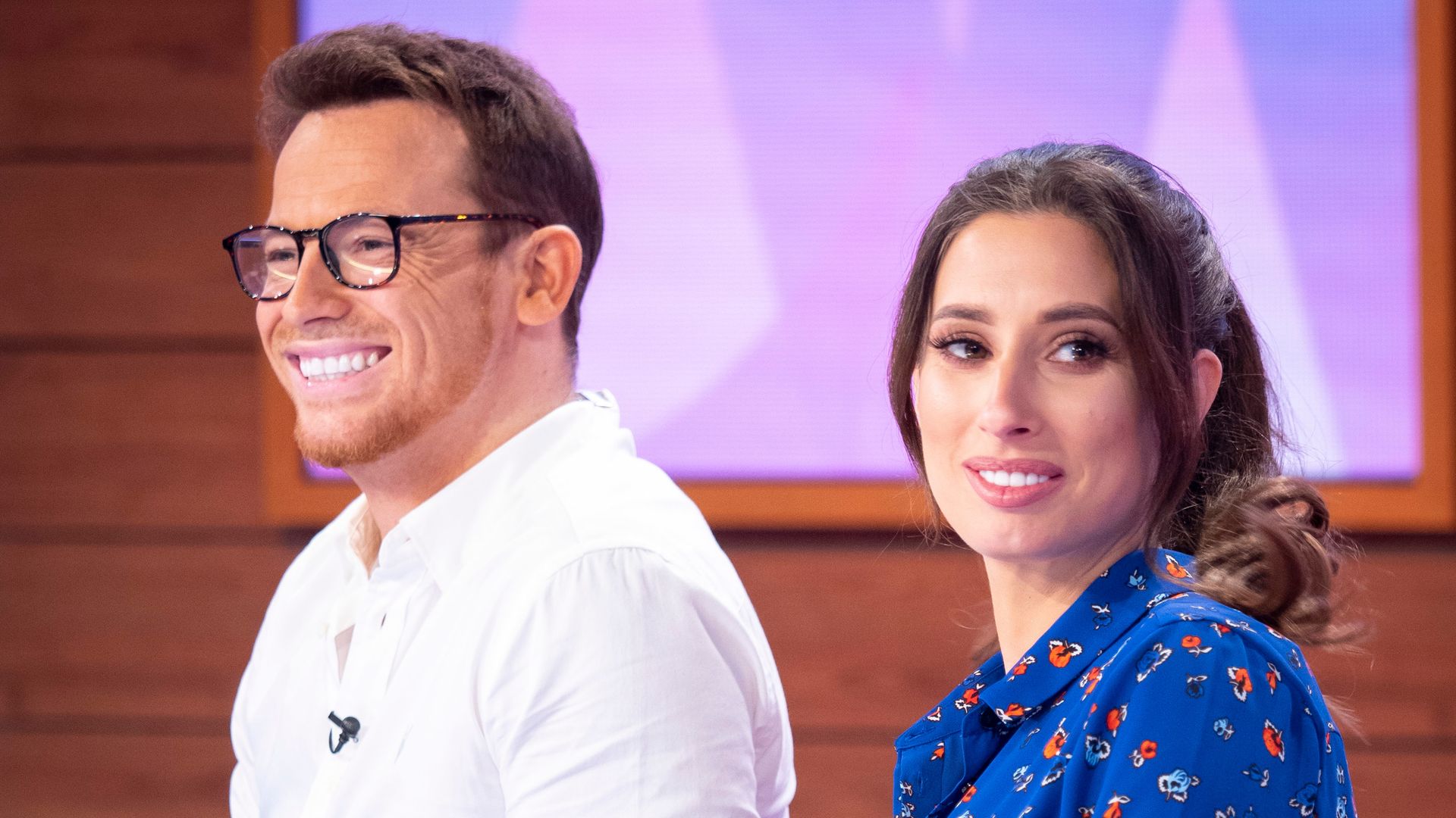 Joe Swash and Stacey Solomon on the set of Loose Women