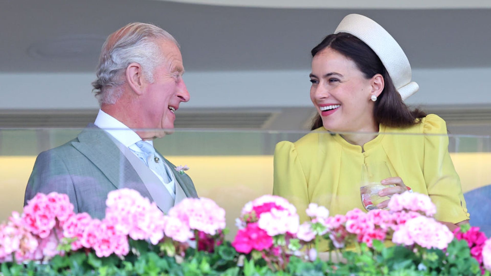 Sophie Winkleman and King Charles share a laugh in The Royal Enclosure. 