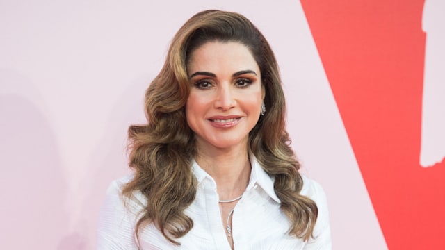 Queen Rania in a white outfit