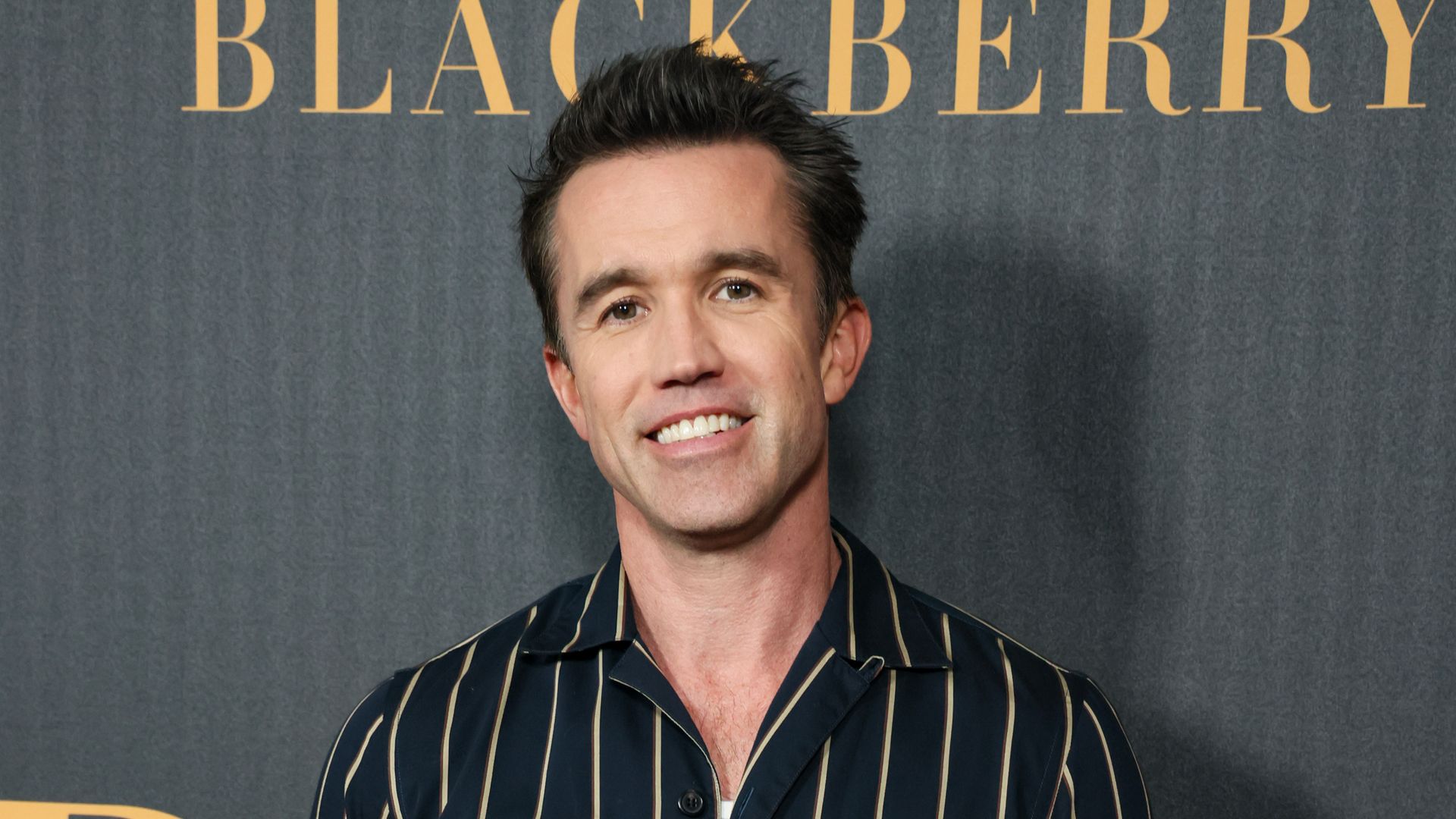 Rob McElhenney attends the Los Angeles premiere of "Blackberry" 