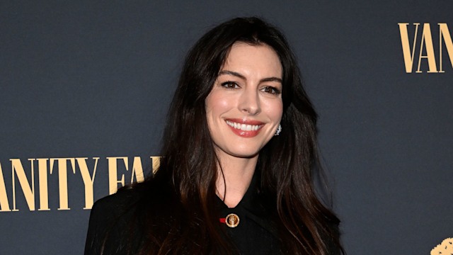 Anne Hathaway at the New York premiere screening of "The Apprentice" held at the DGA Theater on October 8, 2024 in New York City.