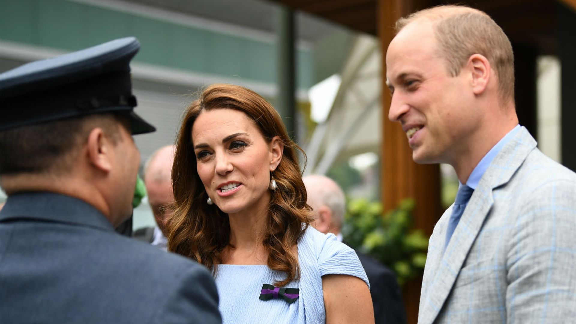 The Duchess of Cambridge is radiant in blue at the men's Wimbledon finals with Prince William