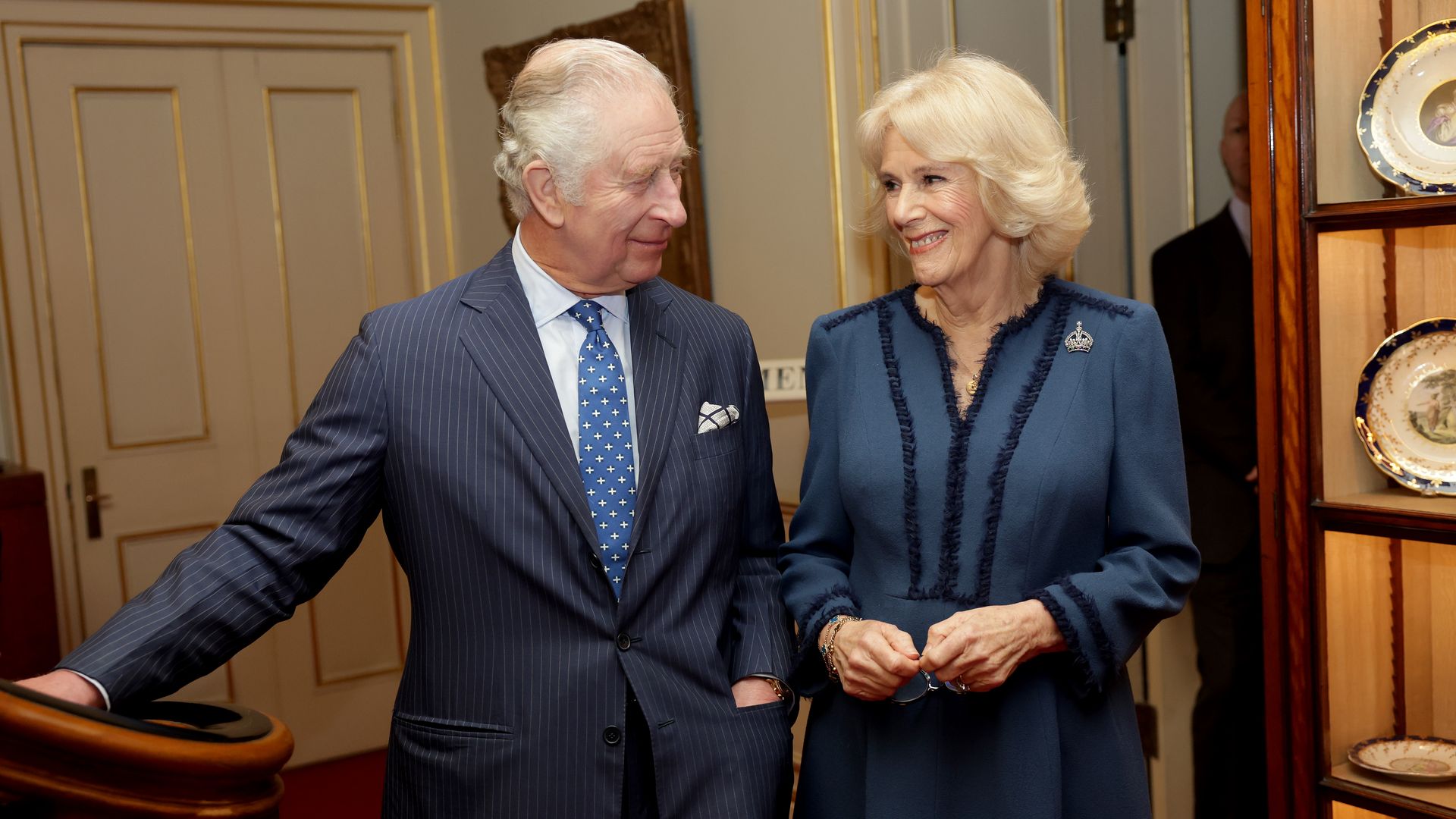 King Charles and Queen Camilla inside clarence house