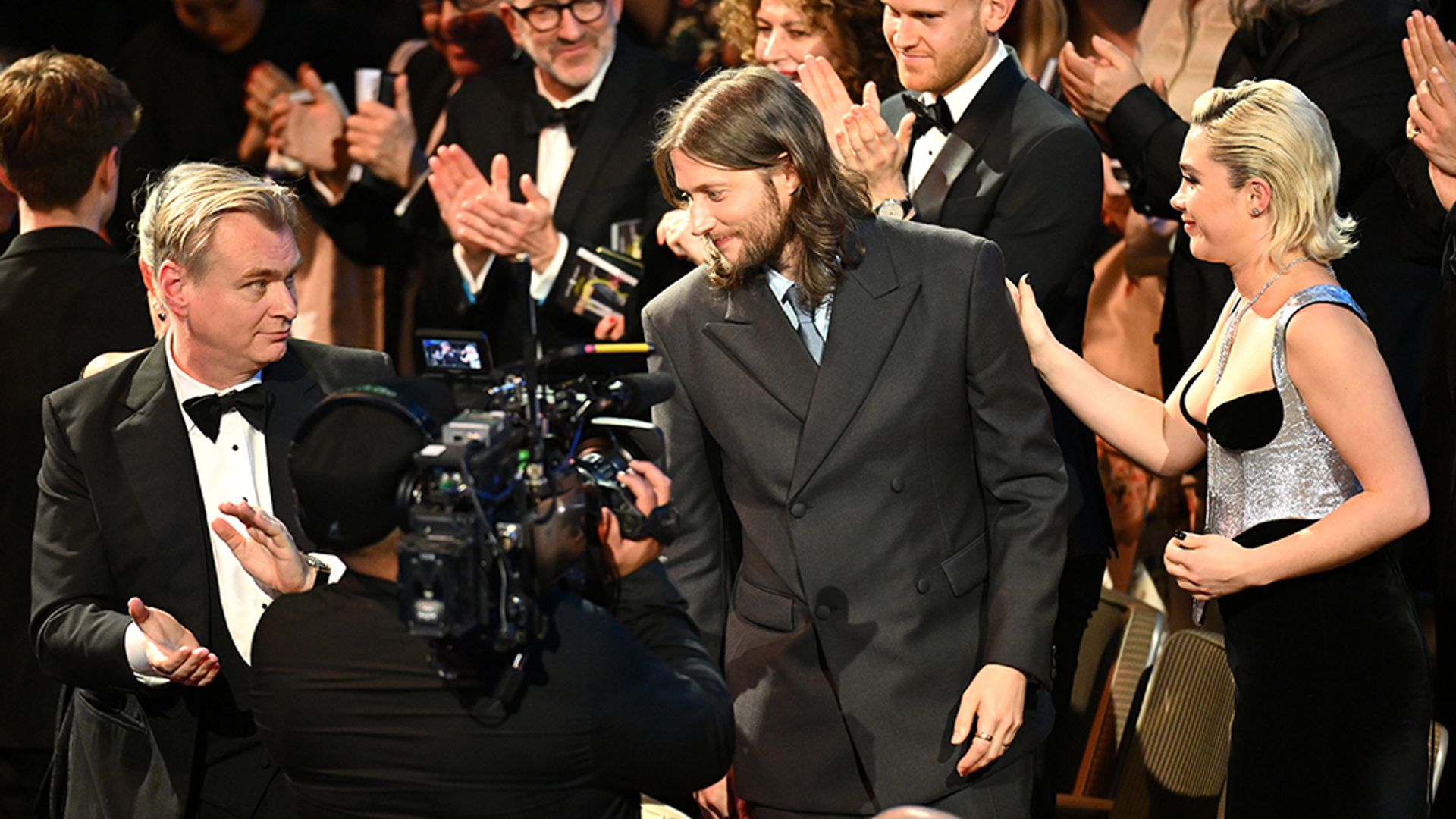 Swedish composer Ludwig Göransson was congratulated by his Oppenheimer family after winning the award for Best Original Score