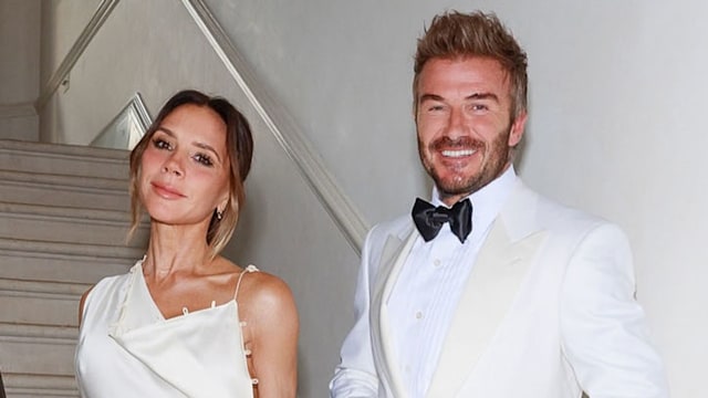 Victoria Beckham and David Beckham wearing white Instagram