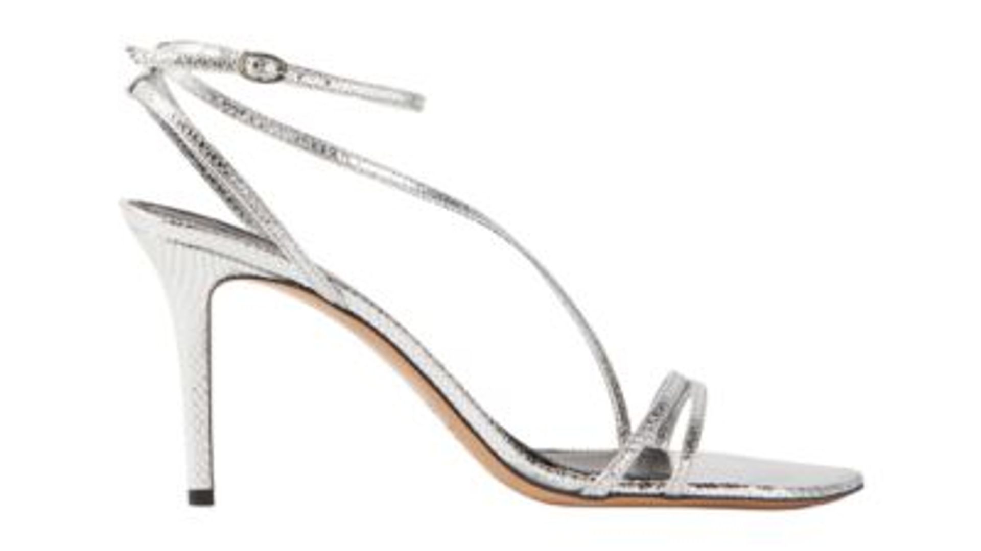 Silver barely-there sandals