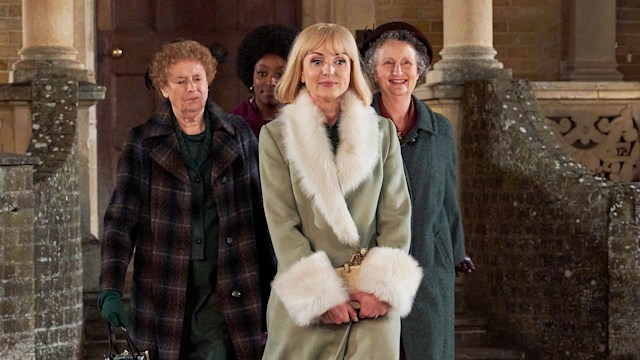 Nurse Crane (LINDA BASSETT), Joyce Highland (RENEE BAILEY), Trixie Franklin (HELEN GEORGE) and Millicent Higgins (GEORGIE GLEN) in Call The Midwife season 14 