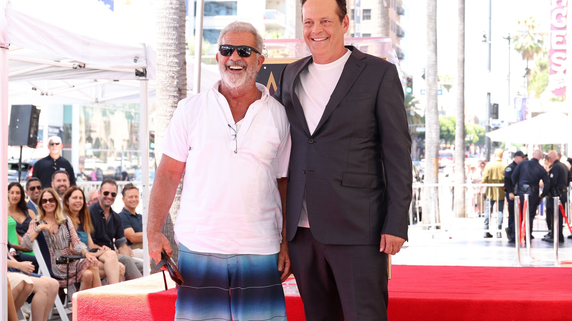 Mel Gibson, 68, looks unrecognizable in latest outing with Vince Vaughn and his rarely-seen family