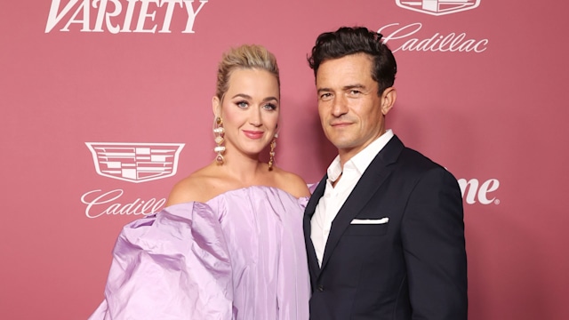 Katy Perry stuns in strapless lilac gown as she joins Orlando Bloom