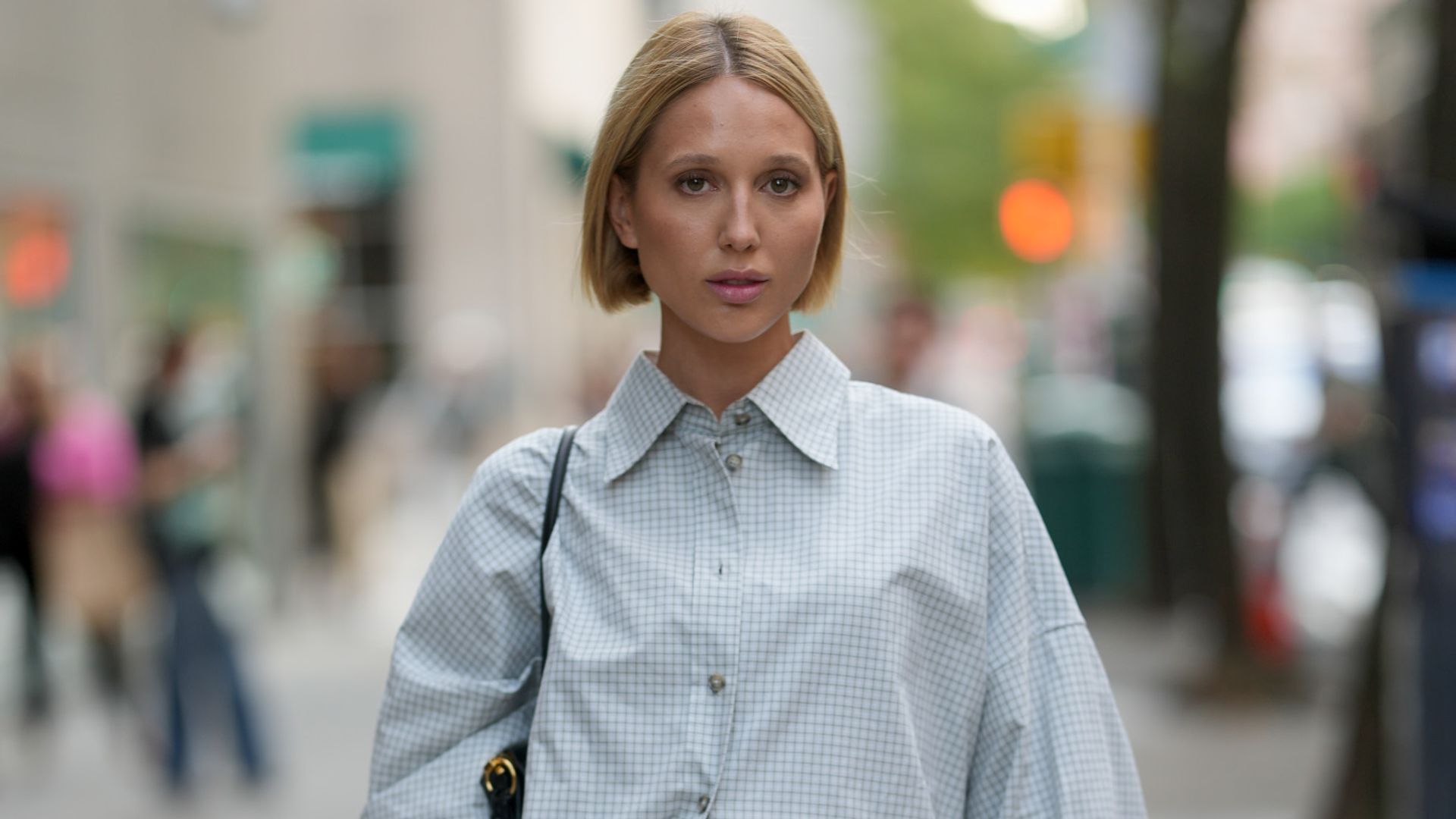 Princess Maria-Olympia Of Greece is seen arriving at the Brandon Maxwell NYFW show  in boxers