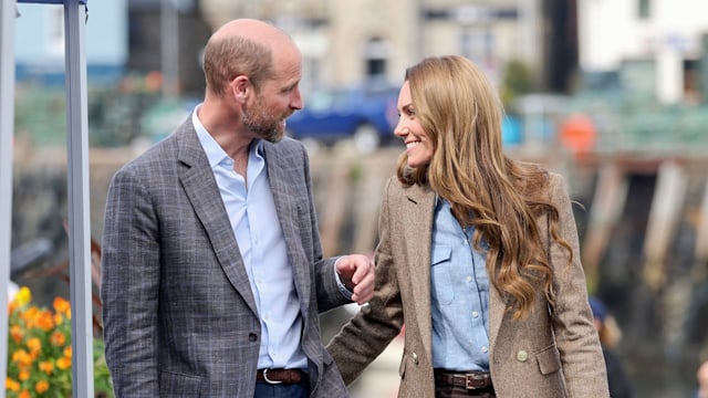 Kate Middleton smiling at William at Aros Hall