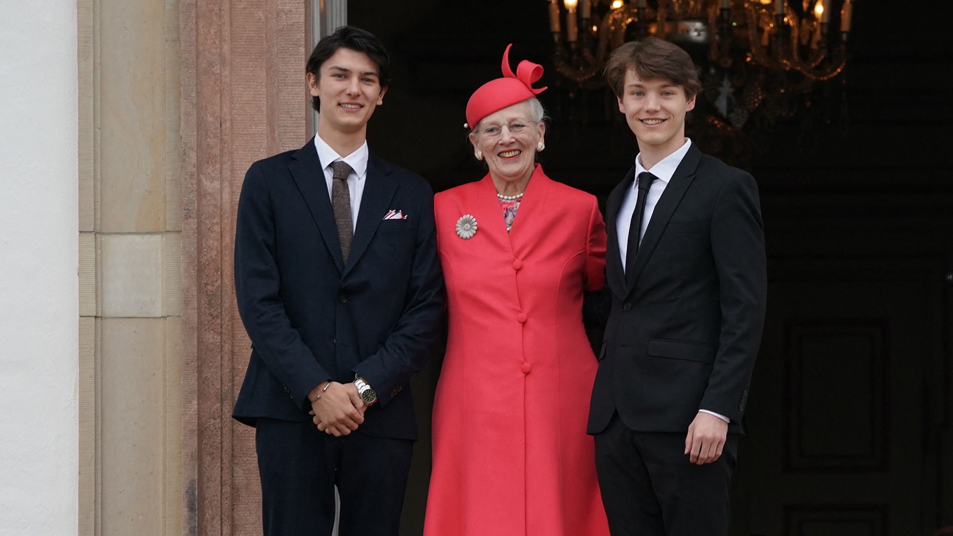 Count Nikolai and Count Felix with their grandmother Queen Margethe II 