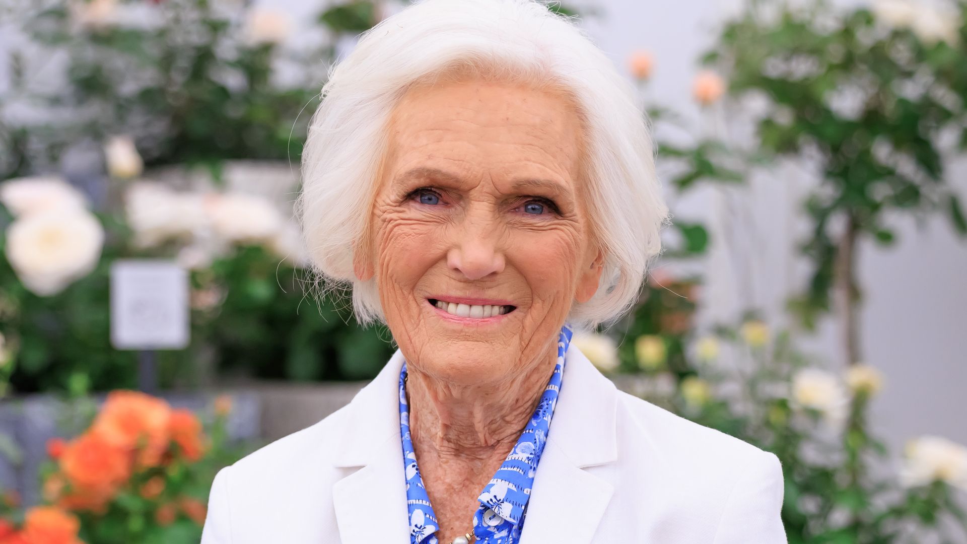 Mary Berry pictured at RHS Hampton Court Palace Garden Festival - 3 July 2023