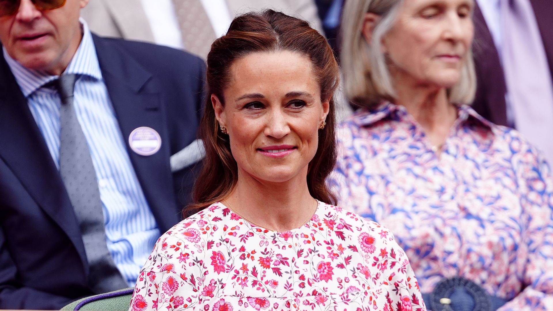 Pippa Middleton in the royal box on day fourteen of the 2024 Wimbledon Championships at the All England Lawn Tennis and Croquet Club, London. Picture date: Sunday July 14, 2024.