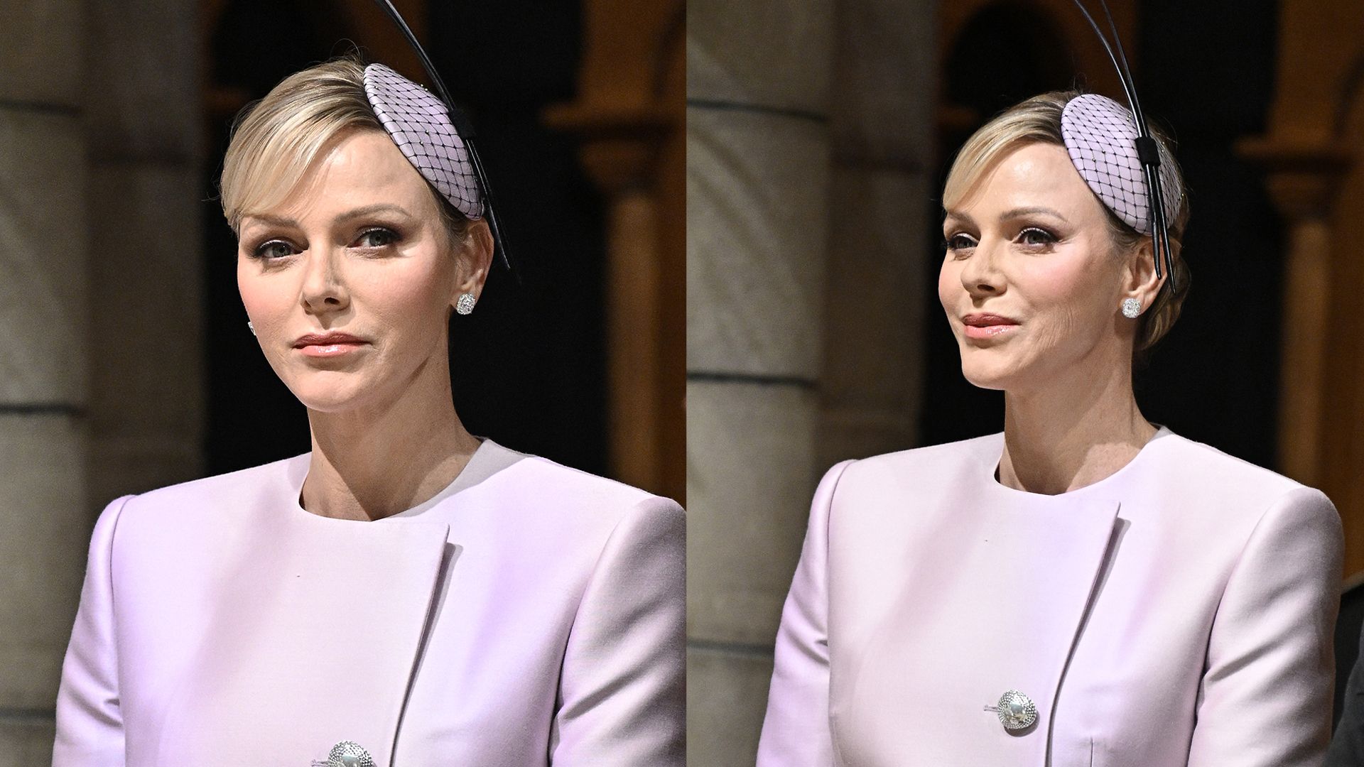 Princess Charlene dazzles crowds in candy colours and rarely-worn diamond engagement ring