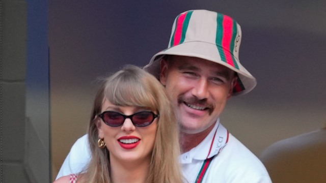 Taylor Swift and Travis Kelce are seen during the 2024 US Open Tennis Championships on September 08, 2024 in New York City.